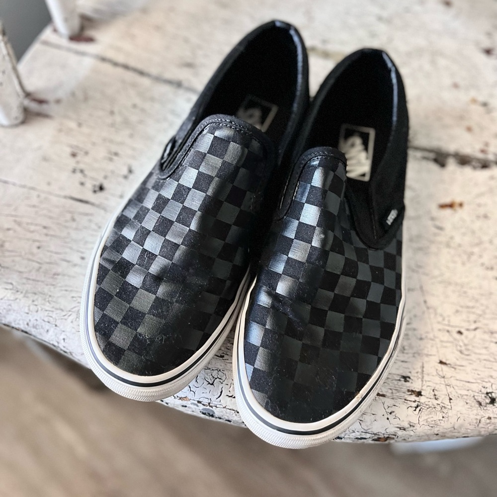 Vans slip-on Checkerboard Shoes - Black Check -9M